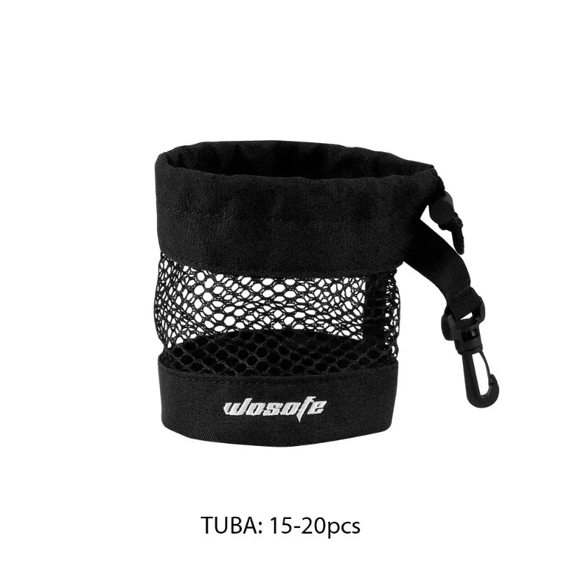 Black Mesh Golf Ball Bag with Convenient Hanging Hook