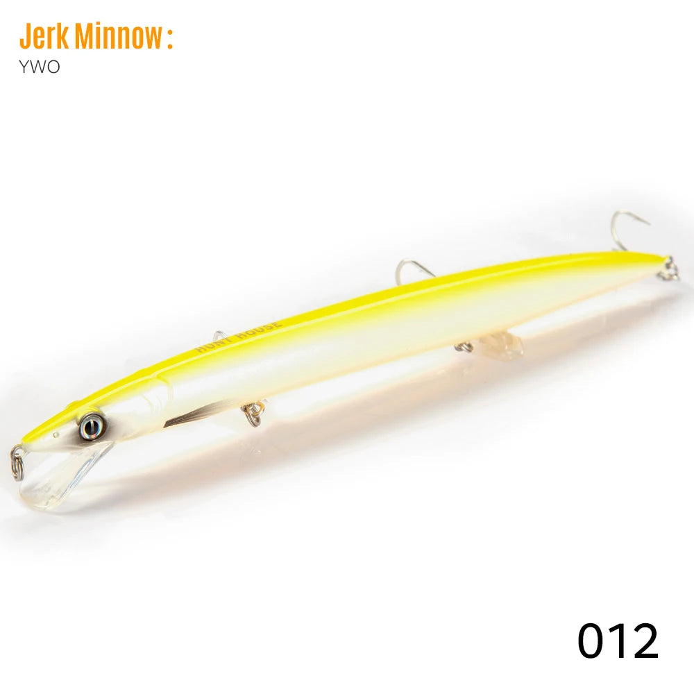 Hunthouse Floating Minnow Fishing Lure 143mm 14g Sandeel Jerkbait Wobblers Minnow Biat Fishing Tackle For Sea Bass Pike LW402