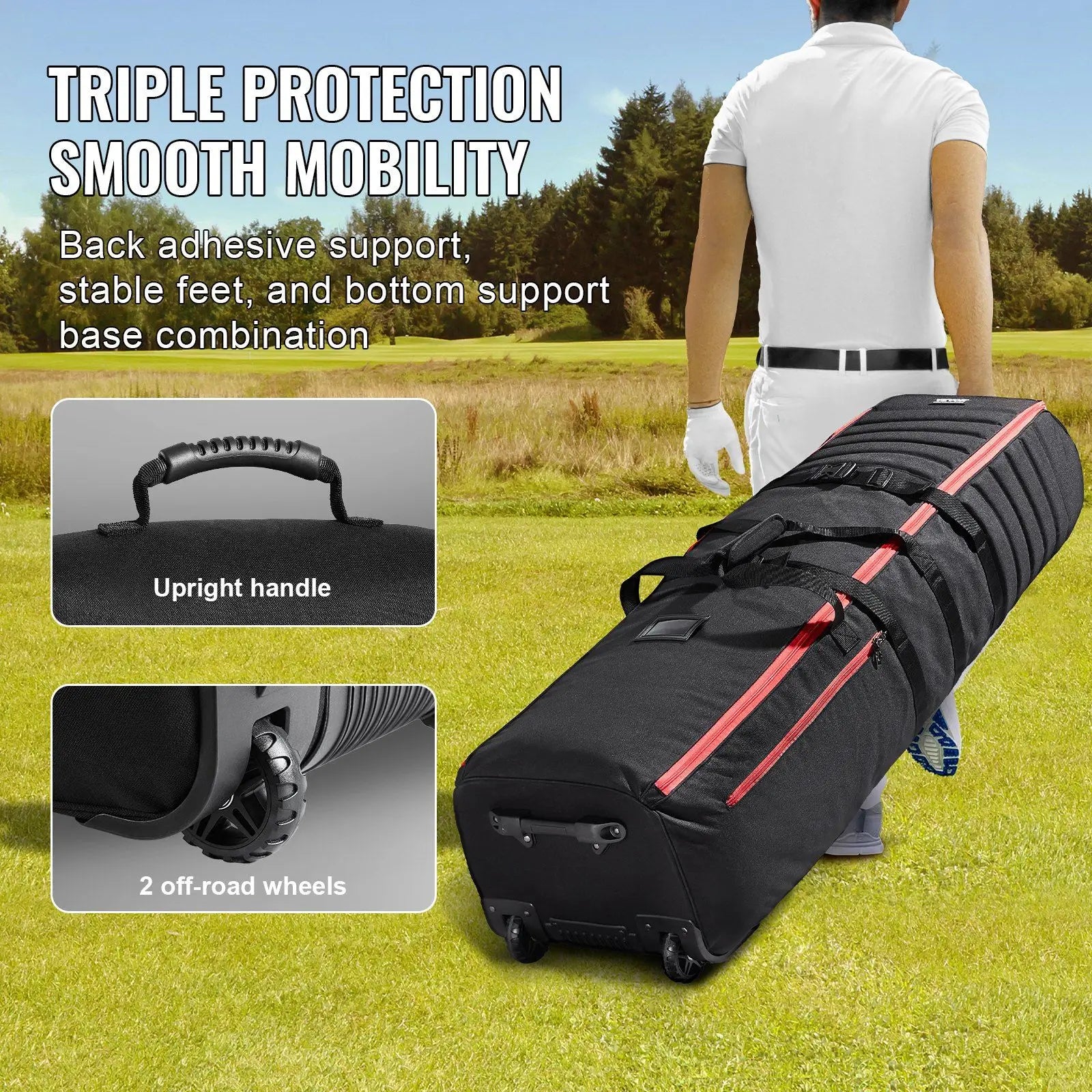 1000D Nylon Travel Golf Bag with Wheels