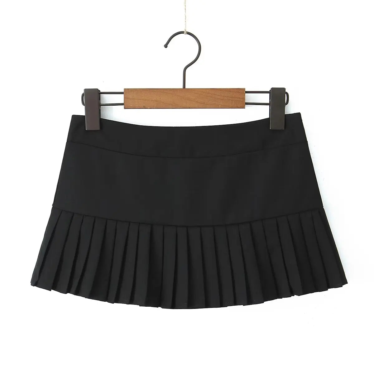 YENKYE Y2K Cool Girl Sexy Low Waist Pleated Mini Skirt Women Side Zipper Black White Gray Summer Skirts - Daisan Mart