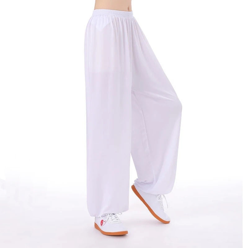 Unisex Summer Loose Workout Silk Tai Chi Pants