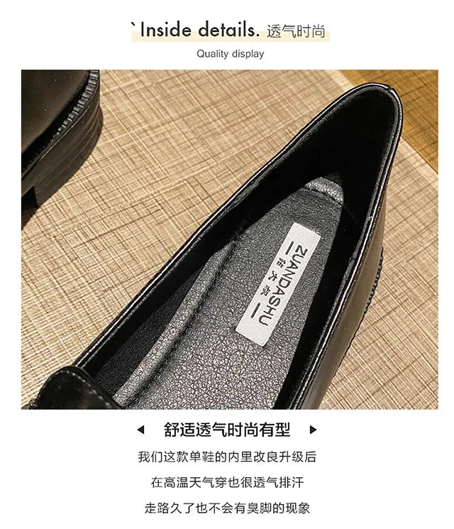 Women's Pointed Toe Chain Platform Slip-on Loafers