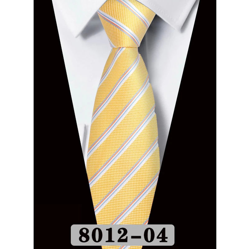 男士8公分藏藍色條紋領帶 - 經典款式