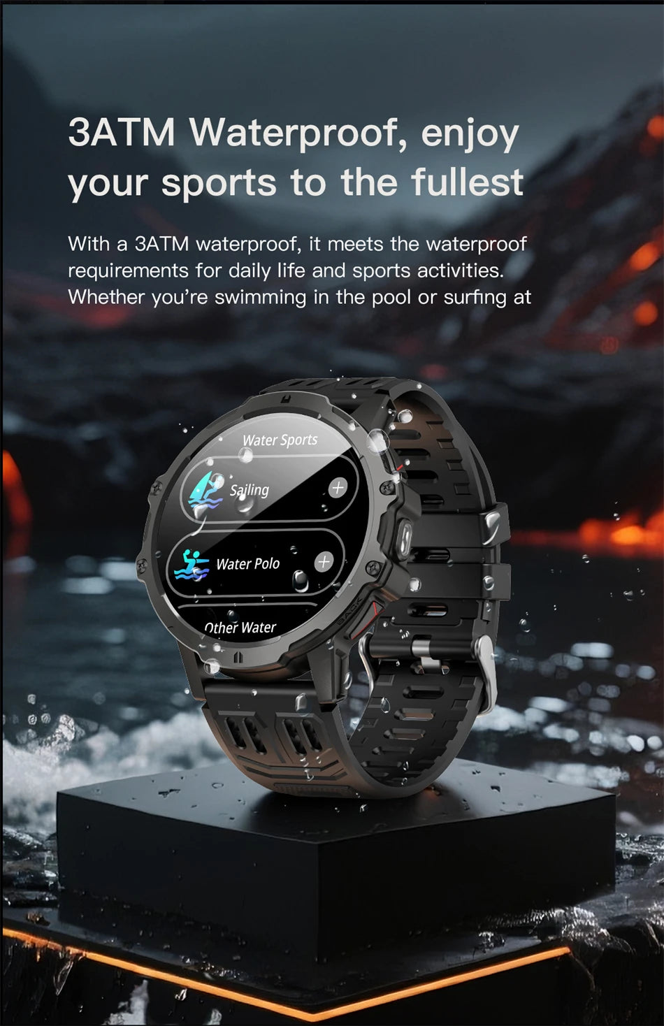 Đồng Hồ Thông Minh AMOLED GPS Sức Khỏe IP68 1.7