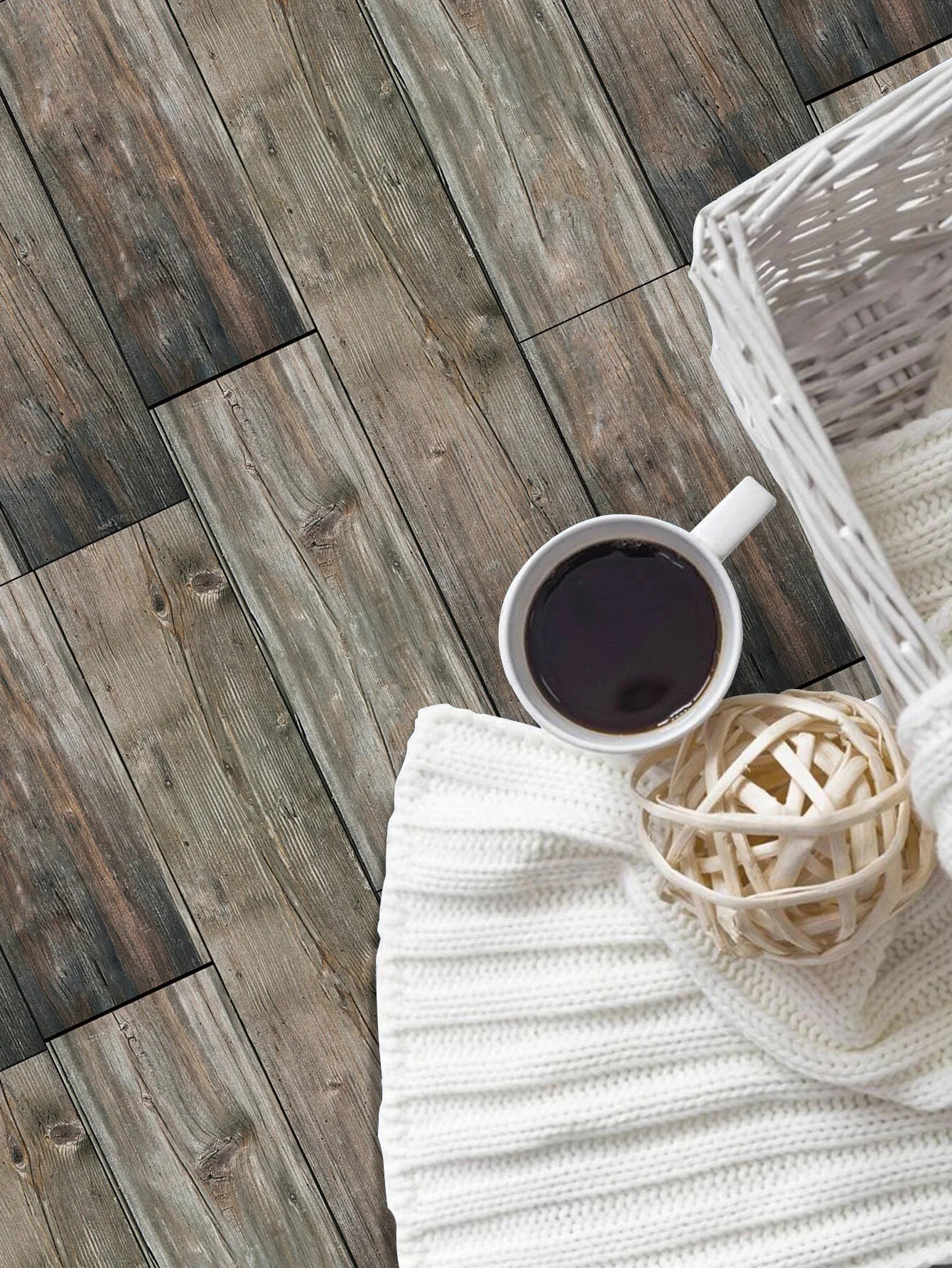 Classic White Wood Grain Floor Tiles Peel Stick Waterproof Home Kitchen Living Room Floor Renovation Self Adhesive Wallpaper