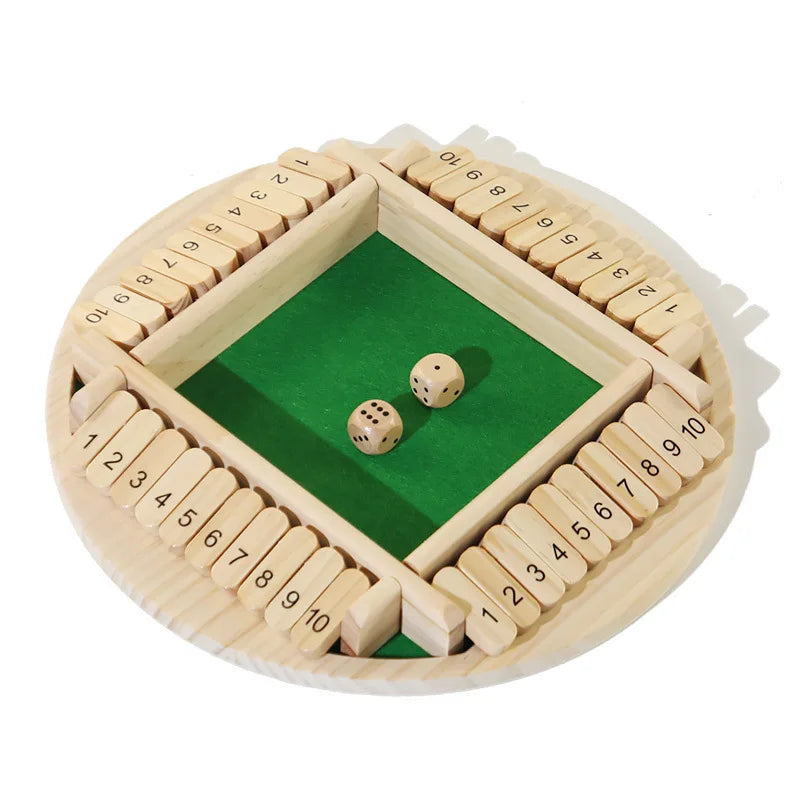 Round Flipping Game, Wooden Number Game, Shut The Box Dice Game - Parent-Child Board Game, Bar Party, Leisure Gambling Game
