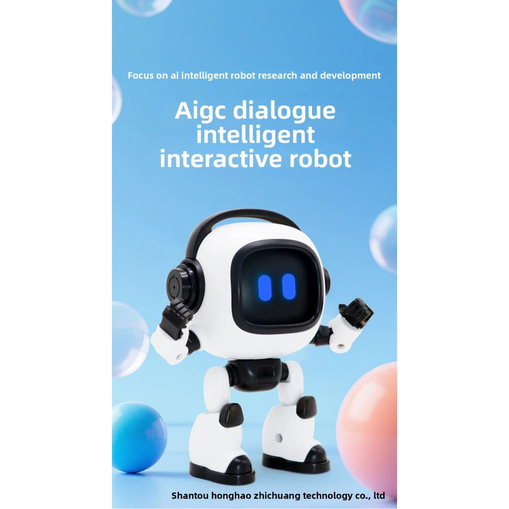 AI Interactive Desk Robot with Voice Recognition Feature Talking Companion, Learning Games, Educational Toy for Kids - Daisan Mart