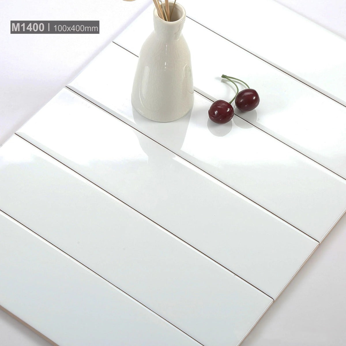 Flat glossy ceramic tile size 100x400mm STA1401