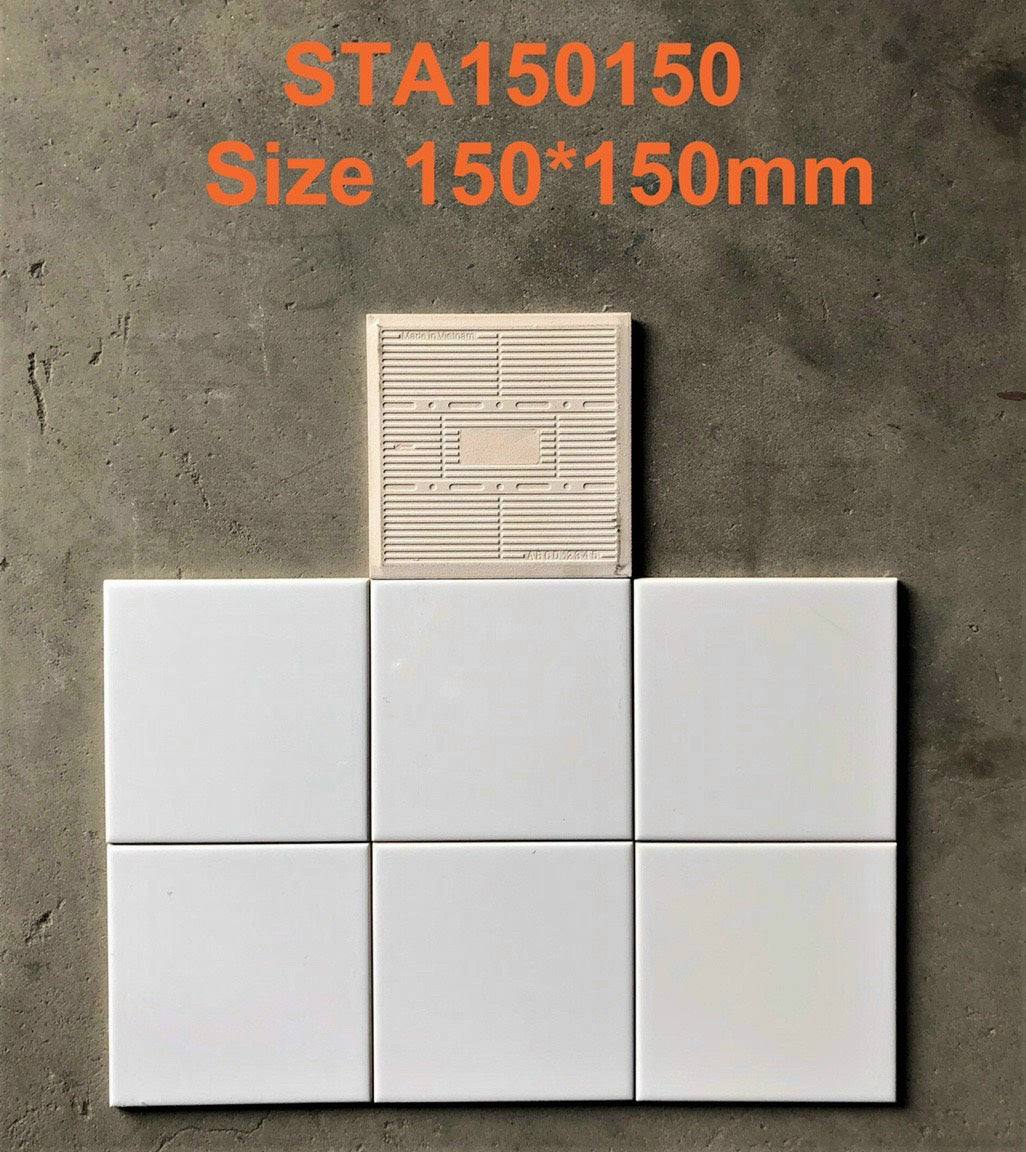 Vietnam tile size 150x150mm white glossy grade 1 code STA150150