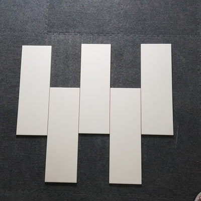 Flat matte white decorative tile 150x450mm STA15456