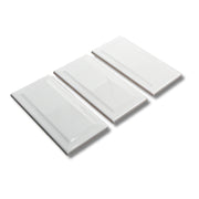White glossy beveled tile, size 75x150mm, code STA75150-B (F28CHOIWH0306BPV2)