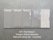 Vietnam glossy gray tile size 75x150mm code type 1 code STA75153-B