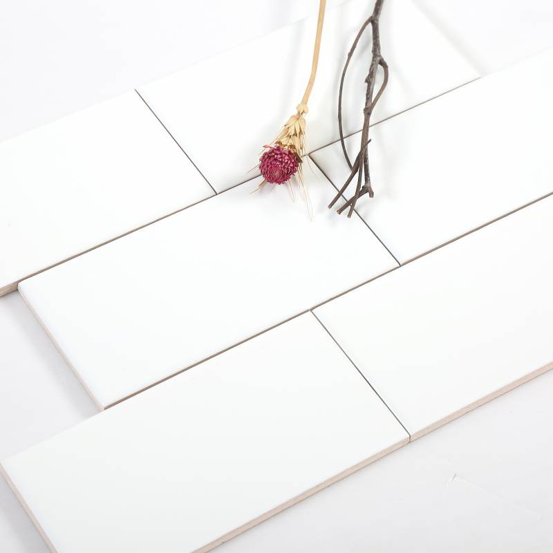 Flat white matte tile size 75x150mm code STA75156