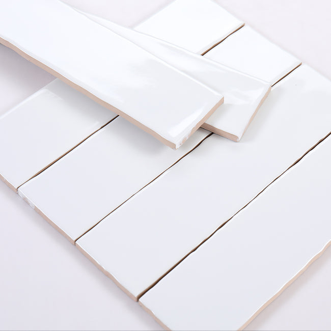 White glossy tile with curved surface, size 75x300x44mm, code STA7530MPx