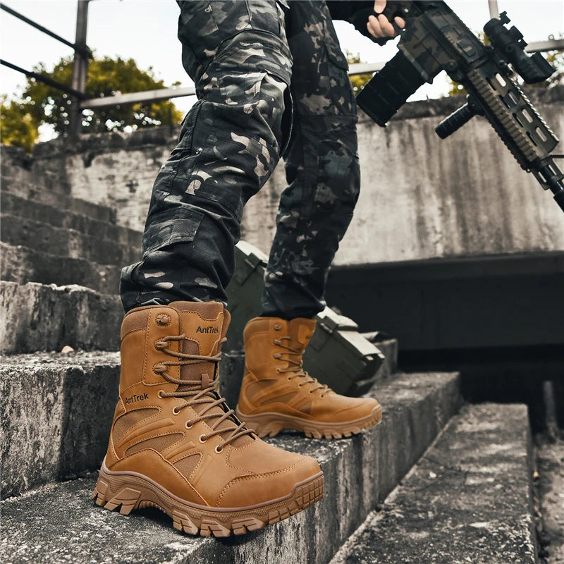 Men's Fashion Boots - Motocross Style High-Top Boots