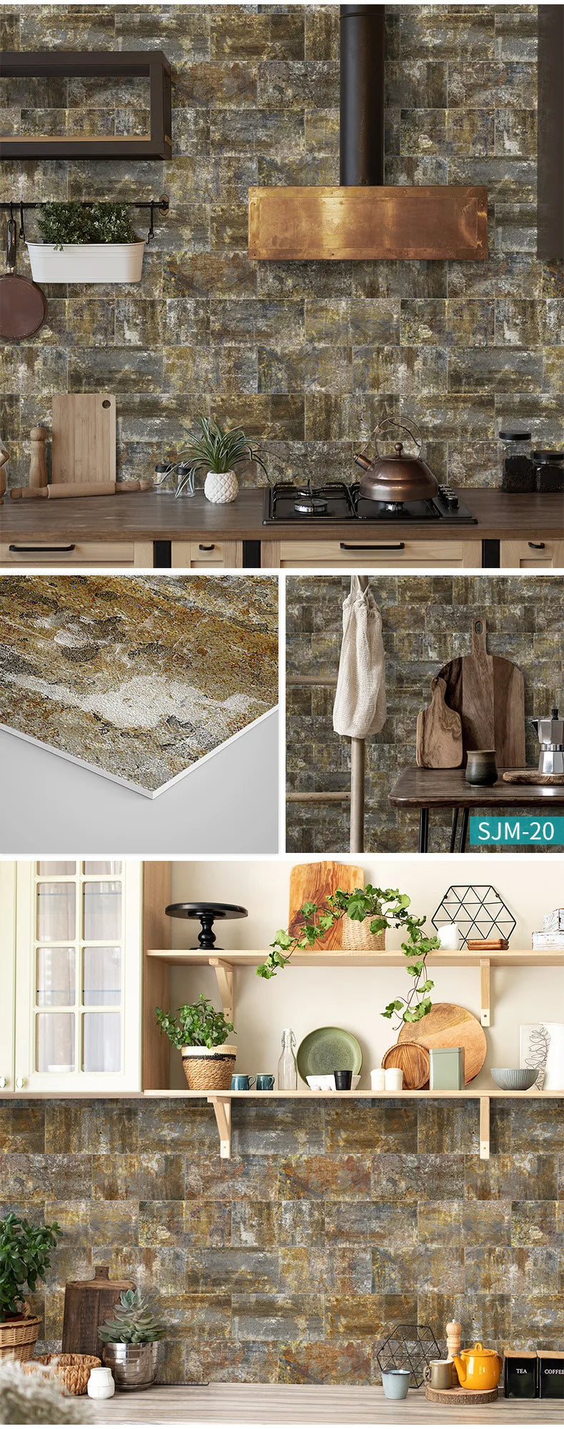 Waterproof Wall Panels - Removable Industrial Foam Decals, Moisture-Proof Matte PVC for Cafe Wall &amp; Commercial Space Decor