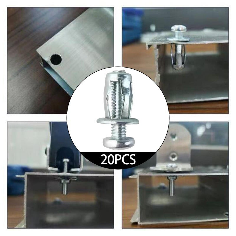 20pcs Jack Nuts Screw Petal Screw Anchors Petal Expansion Plugs for Curtain Expansion Clamp Petal Rivet Lock Jack Nut Bolt