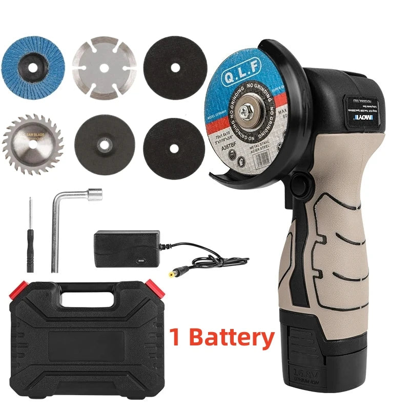 16.8V Angle Grinder Portable Lithium Cutting Tool Grinding Electric Polishing Machine Small Grinder Machine Wireless Power Tools