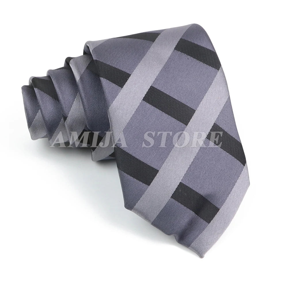 Cà vạt nam cao cấp chấm bi xám 6.5cm thời trang