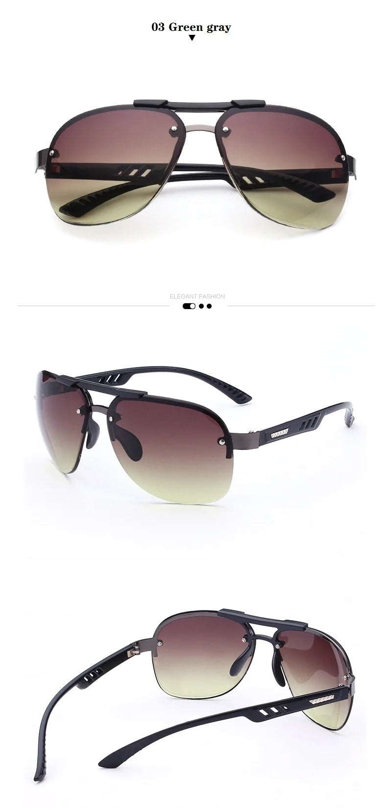 Unisex UV400 Rimless Aviator Fashion Sunglasses