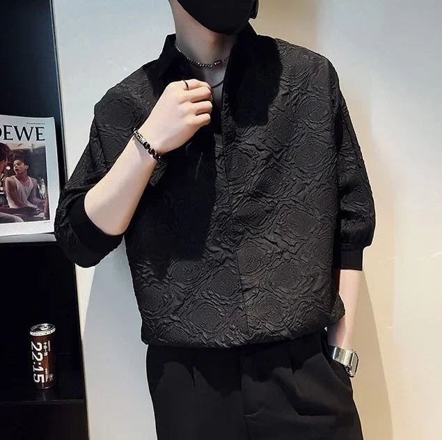 Latest Classy 2025 Men's White Half-Sleeve Shirt