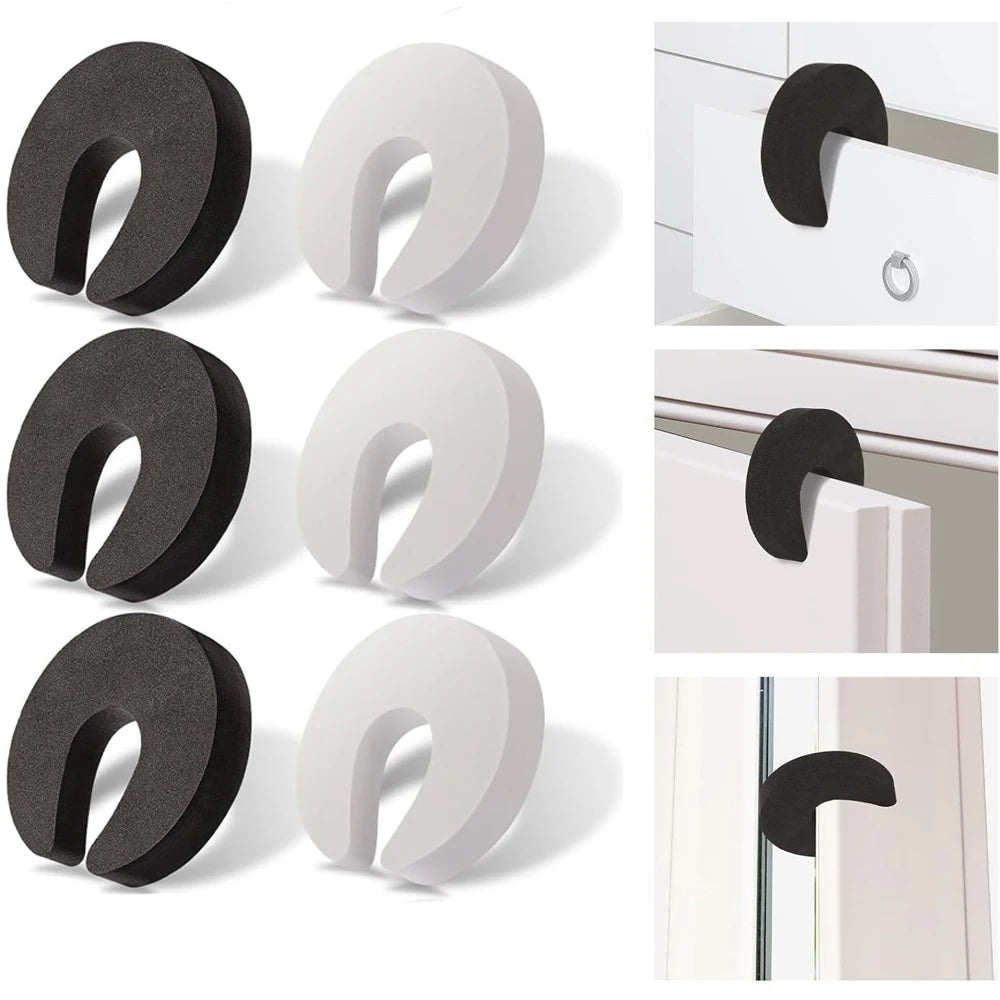 6 Piece Set of Soft Foam Door Stopper Anti-pinch Door Stopper Anti-pinch Guard Protector Child Safety Door Stopper Soft Foam Pad - Daisan Mart