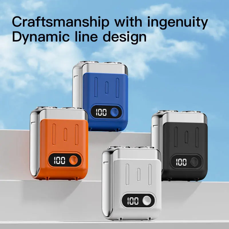 Mini Electric Smart Shaver Dual Blade Household Car Shaver Digital Display Rechargeable Shaver Powerful Beard Trimmer Tool