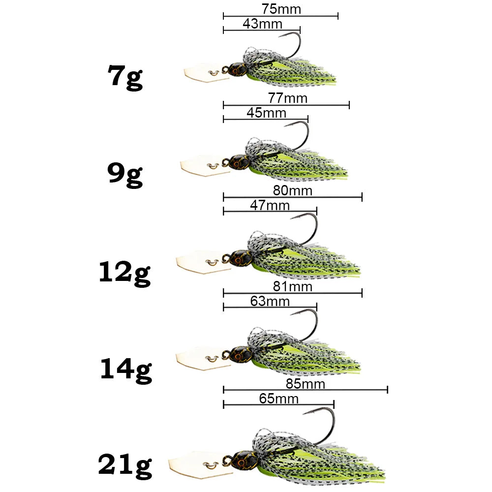 Lưỡi Câu Spinner Đa Năng Chống Mắc Cỏ Kim Loại