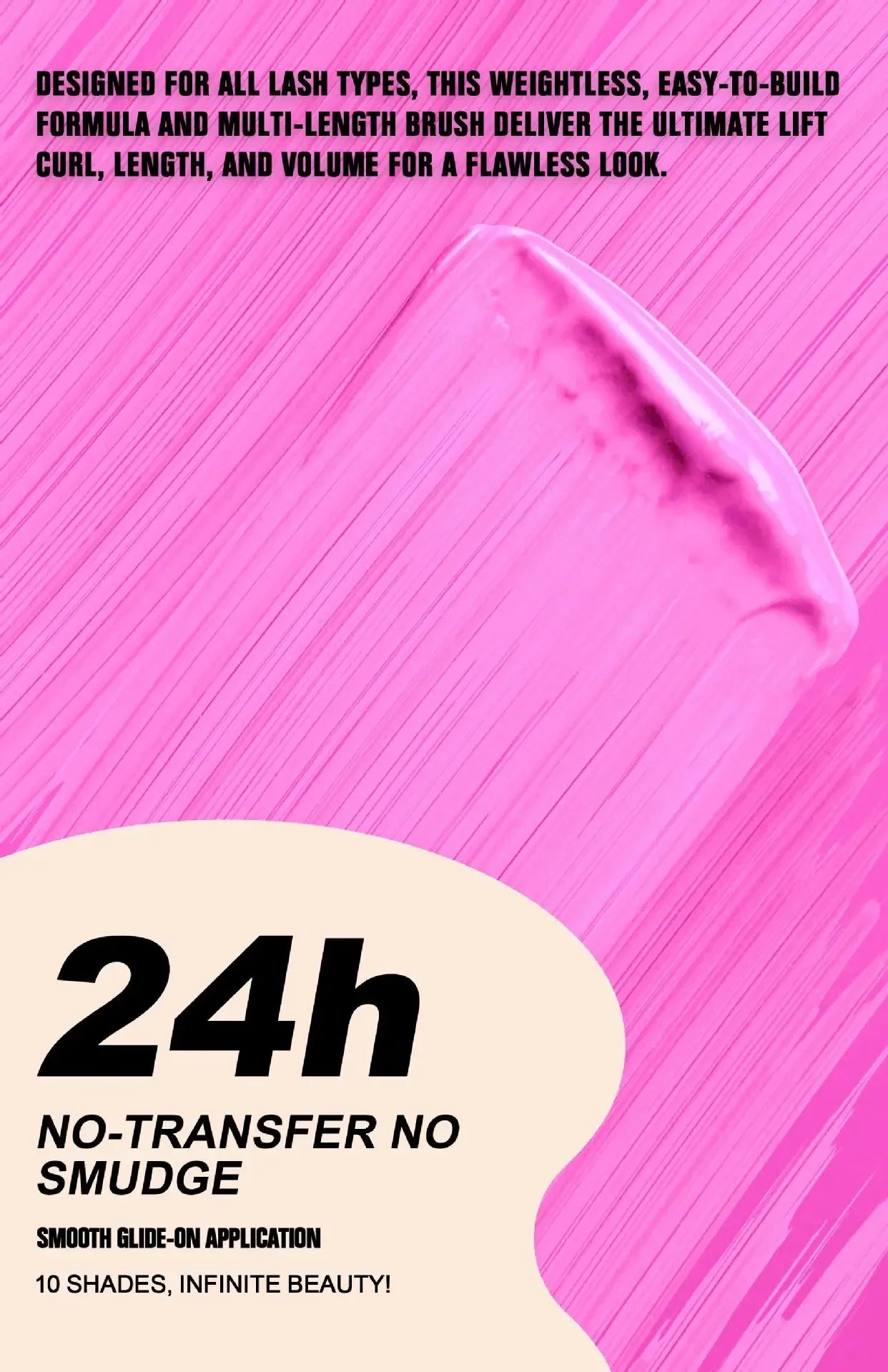 Waterproof, Thick, Long-Lasting Multi-Color Mascara 10 Colors