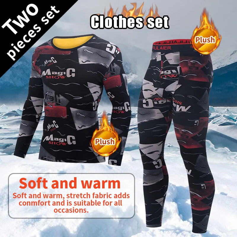 Bộ Đồ Lót Nam Thu Đông Nỉ Nhung In Thời Trang Ấm