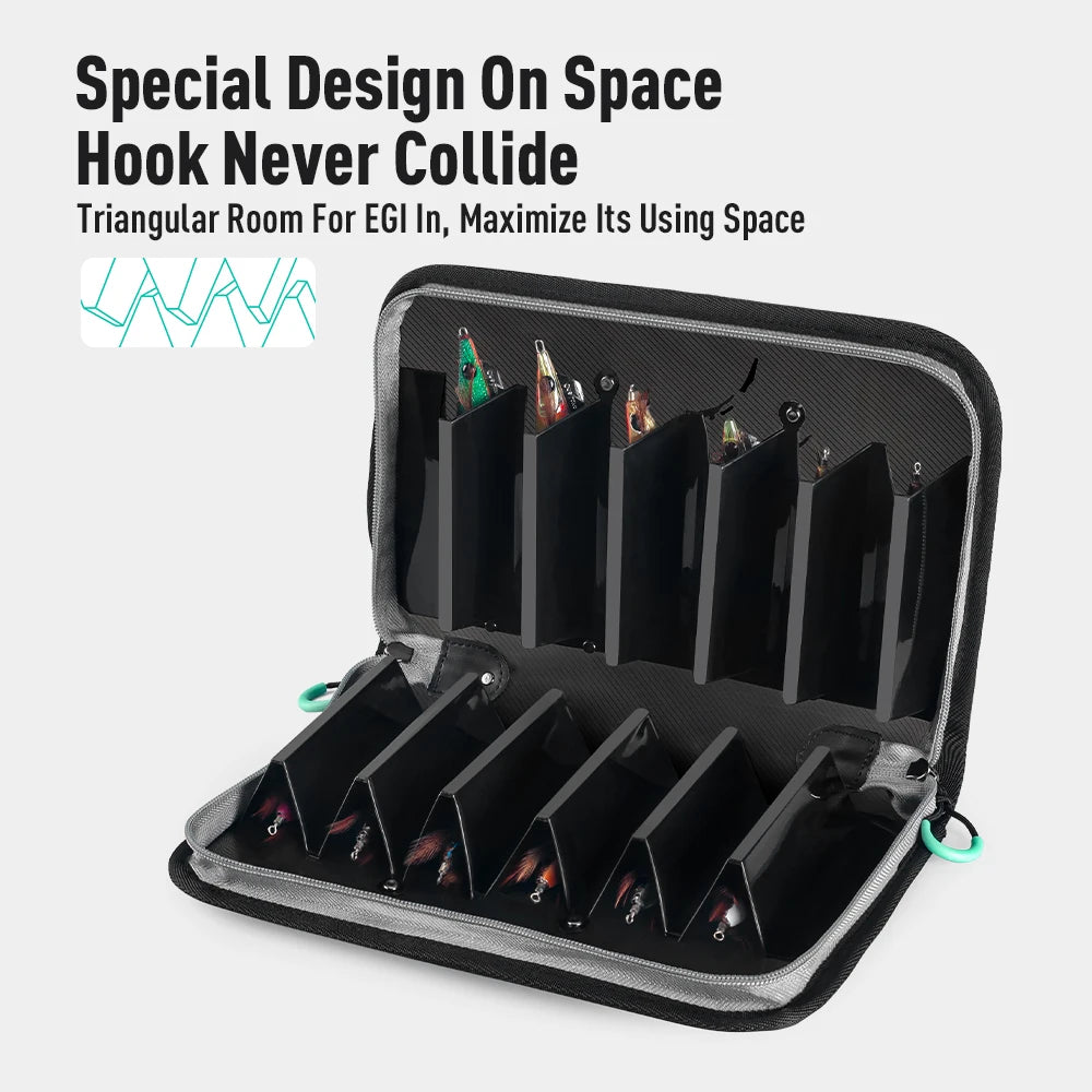 YOOFISH Fishing Bag Octopus Egi Bag Squid Jig Storage Box 6/12/40 Pcs Hard Lure Bag Freshwater Seawater Fishing Tackle Bag Box