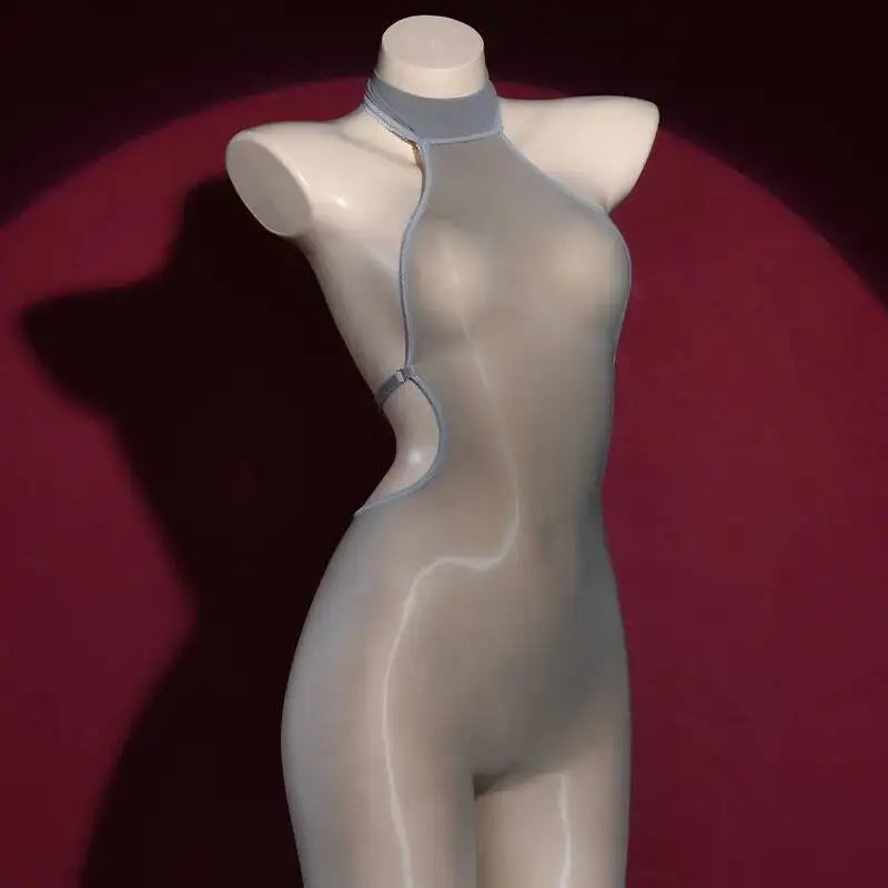 Sexy Backless Glossy Bodysuit 6D Horse Oil ZNZ1