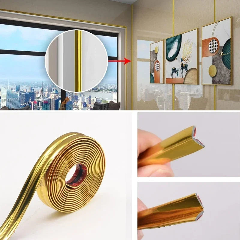 2M Self-Adhesive Wall Corner Molding Trim Tape table edge protector PVC anti-collision strip Waterproof Tile Beauty Seam Sticker