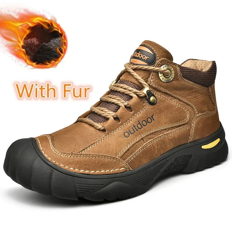 Luxury High-Top Black Leather Shoes for Men, Fashion 2024