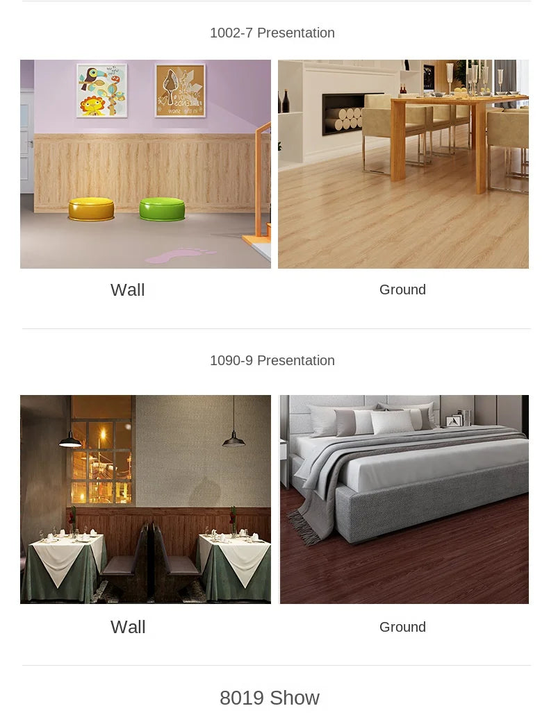 Self-adhesive Wood Grain Floor Wall Stickers Modern Style PVC for Living Room Toilet Kitchen Home Floor Decor Waterproof Sticker