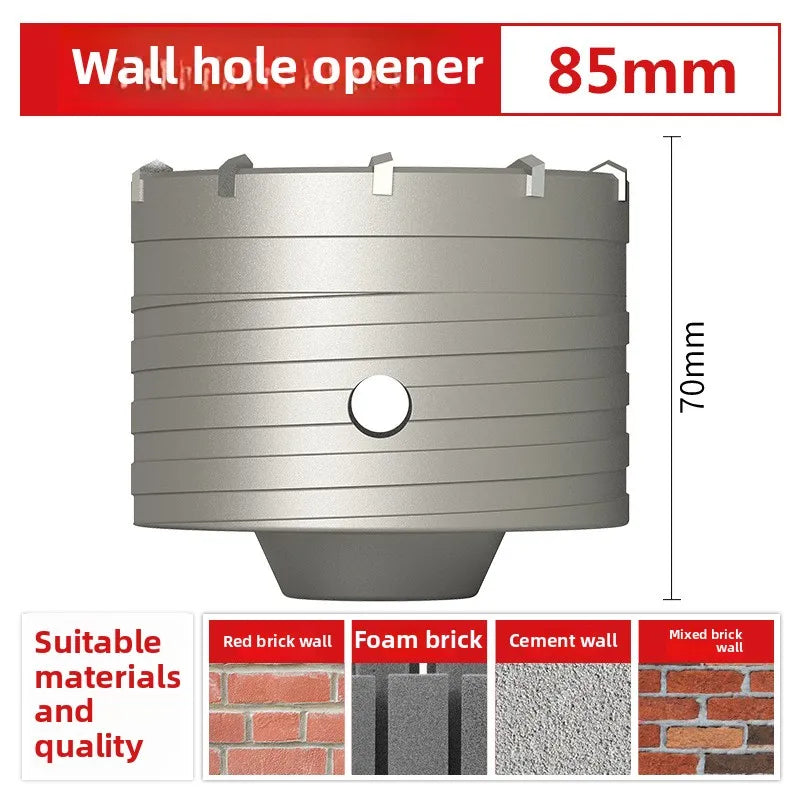 Wall hole opener drill bit impact drill set for drilling brick walls, air conditioning, concrete, and expanding water pipes.