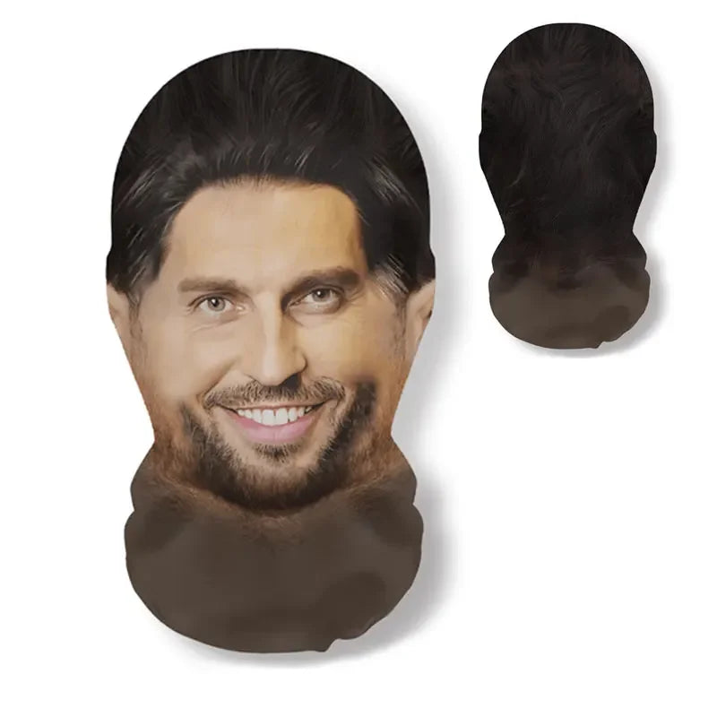 3D Printed Real Person Mask Funny 360 Degree Full Face Masks Cosplay Internet Celebrity Props Elastic Mesh Headcovers