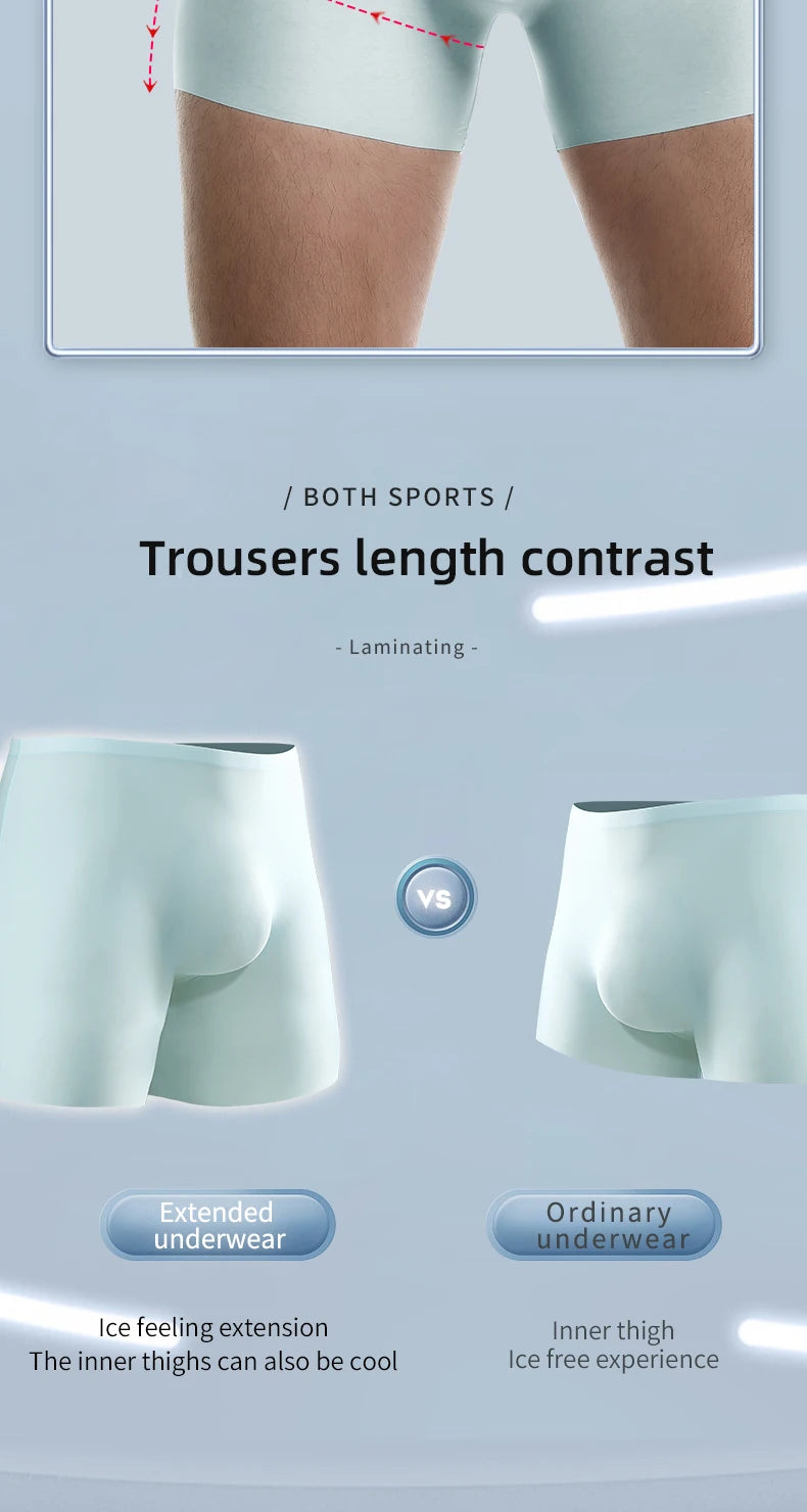 3D Ice Silk men's sports underwear, cool summer