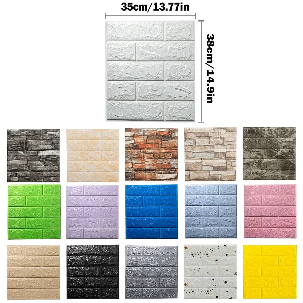 Xốp Dán Tường 3D Chống Nước, 10 Tấm Trang Trí Nhà - Daisan Mart