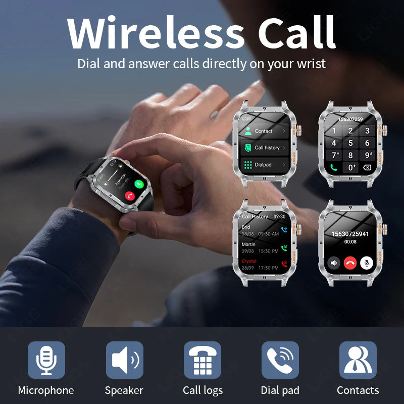 Đồng Hồ Thông Minh LIGE 2.01 Gọi Bluetooth Thể Thao