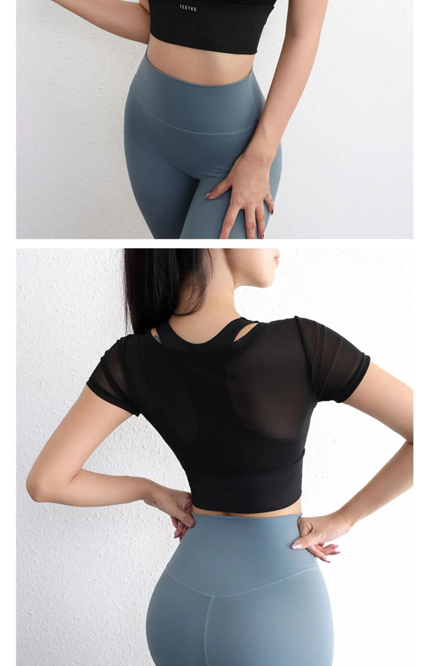 Áo Croptop Lưới Thoáng Tập Gym Nữ Năng Động Hè