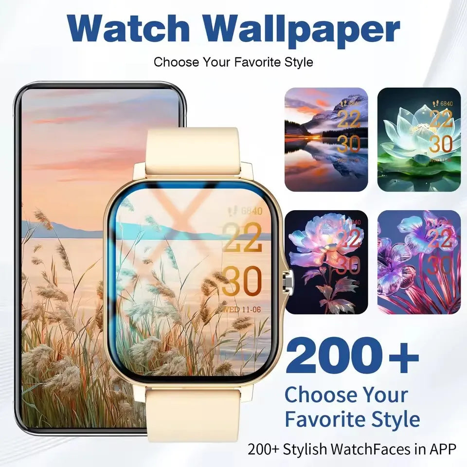 Đồng Hồ Thông Minh 2025 Chống Nước, Gọi BT, Đo Nhịp Tim