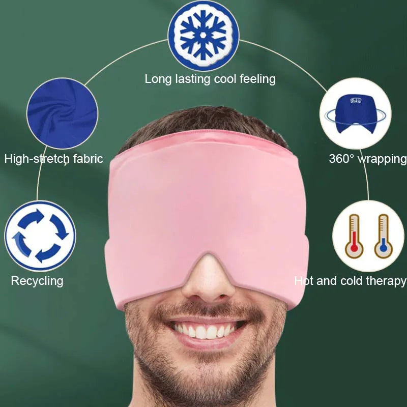 3D Black Gel Sleeping Mask, Headache Relief, Stretchy