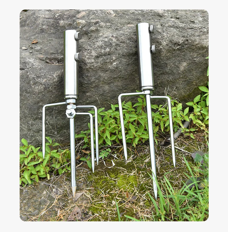 Ô Câu Cá Inox Chịu Lực, Chân Đế 4 Chân Chống Gió