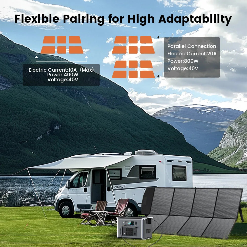New 400W Foldable Solar Panel 40V Portable Solar Charger with MC-4 for Power Station Solar Generator Powerbank Camping Outdoor