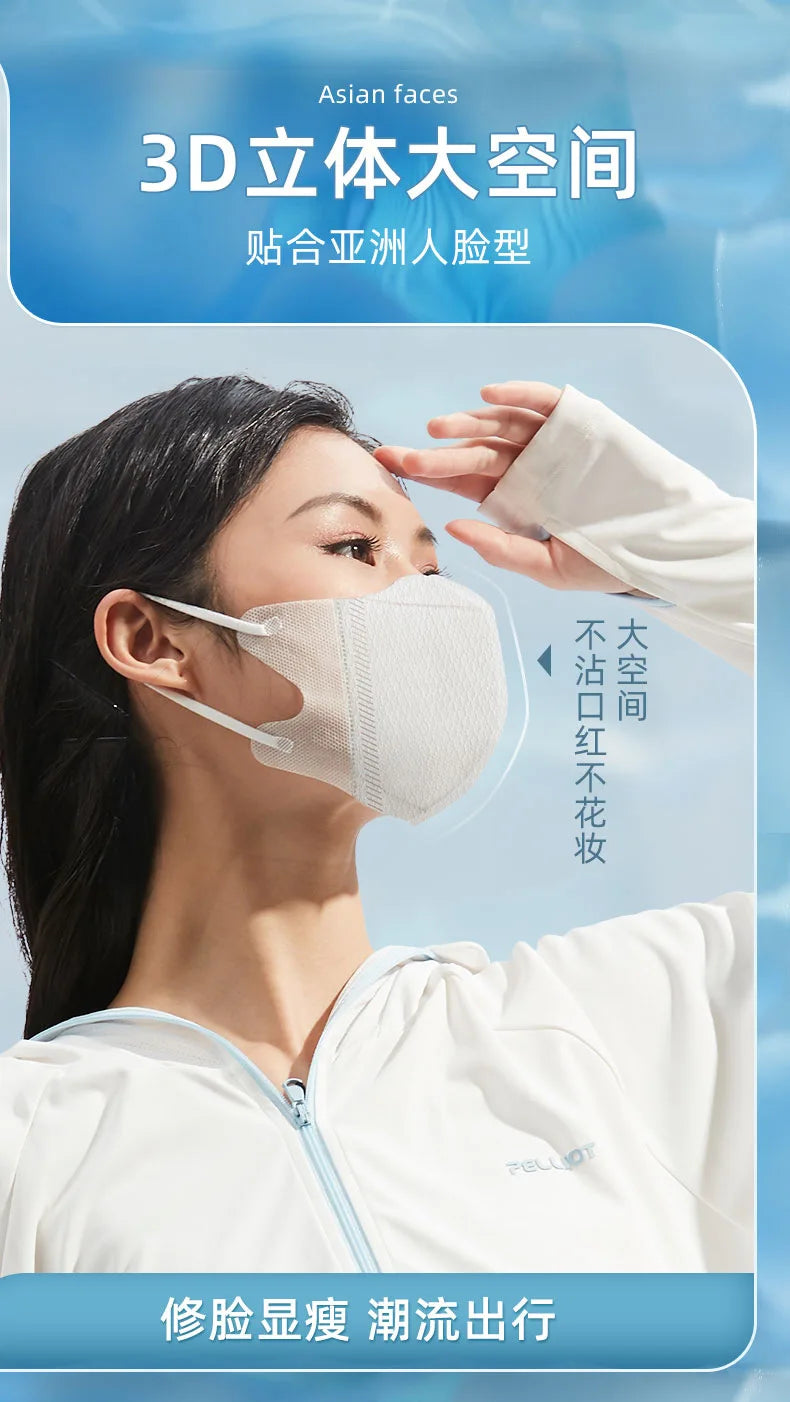3D three-dimensional face masks with three layers of cold sensitive thin design, breathable independent packaging mascarillas