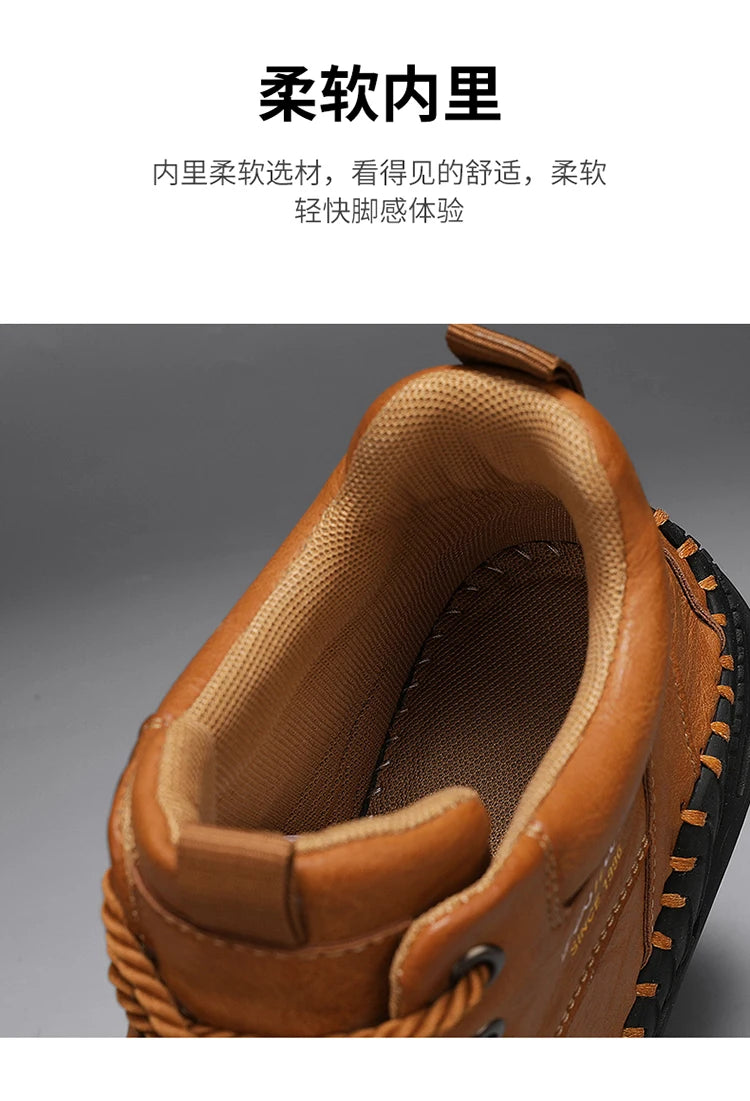 High Quality Men's Handmade Leather Shoes - Size 38-48, Anti-Slip