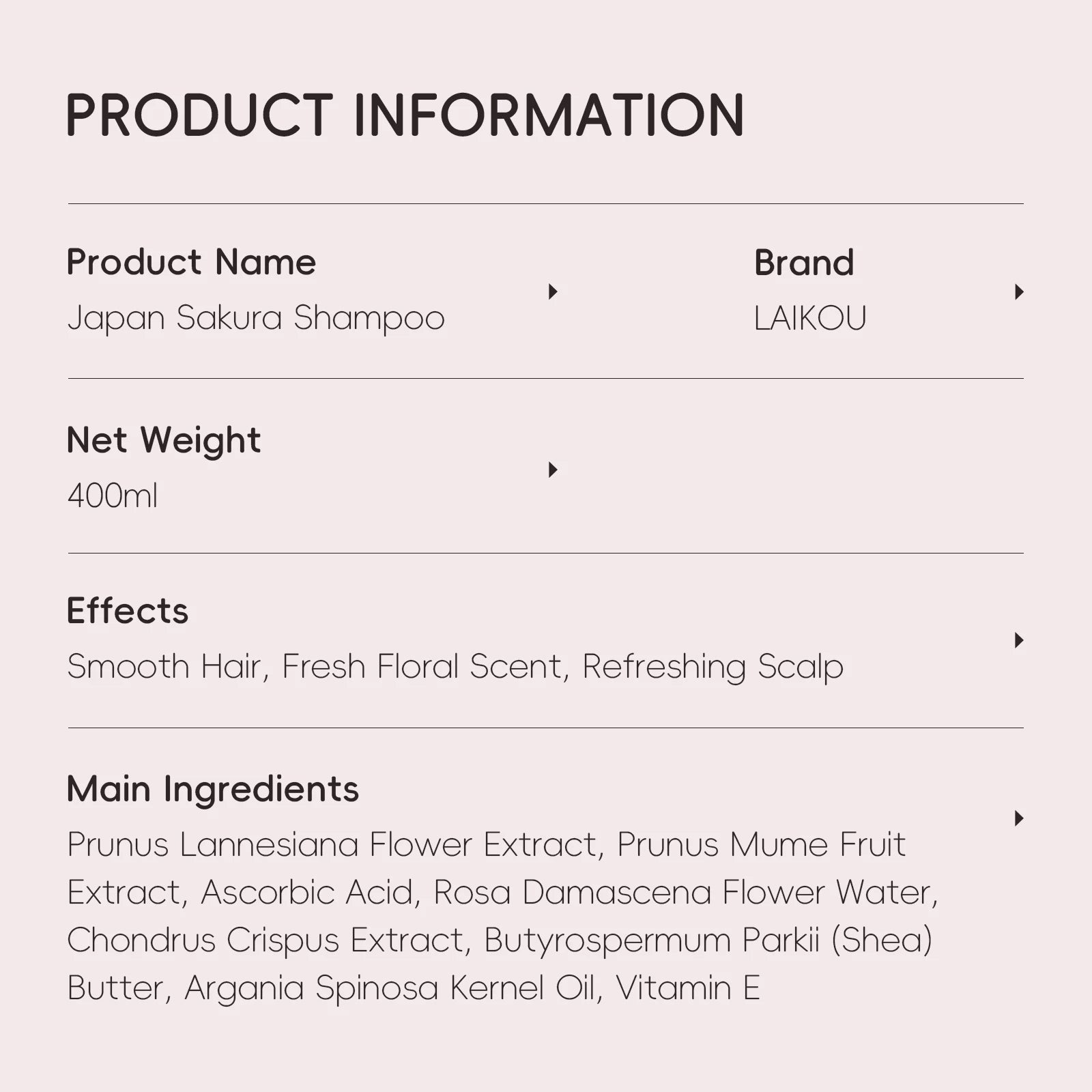 LAIKOU Dầu Gội Hoa Anh Đào Nhật - Phục Hồi & Mượt Tóc