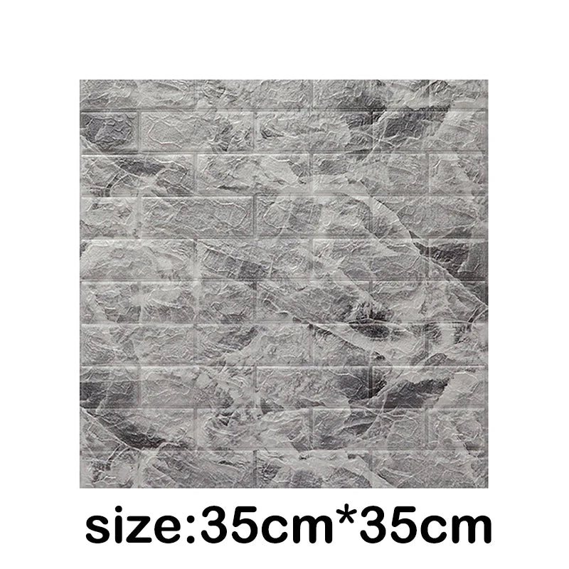 Giấy Dán Tường 3D Giả Gạch Chống Thấm 12 Miếng - Daisan Mart