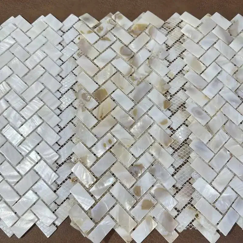 Gạch Vảy Cá Ốc Trắng Tự Nhiên Ốp Tường Bếp Tắm